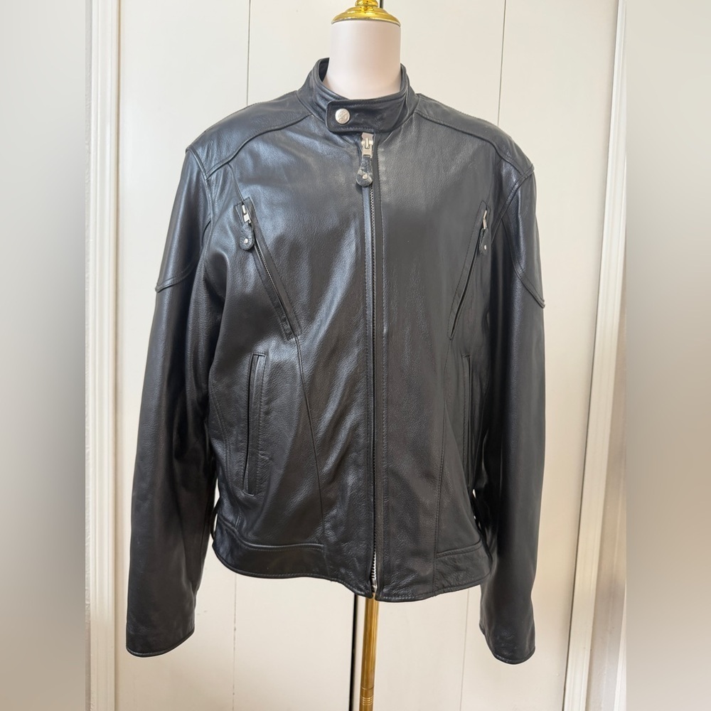 Wilsons Leather Men's Black Moto Jacket